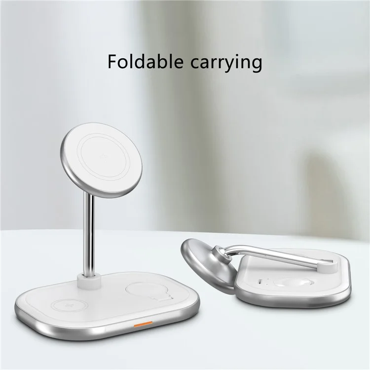 W32 Desktop 3-in-1 Magnetisches Kabelloses Ladegerät für Telefon, Uhr, Headset 15W Schnellladegerät Stand