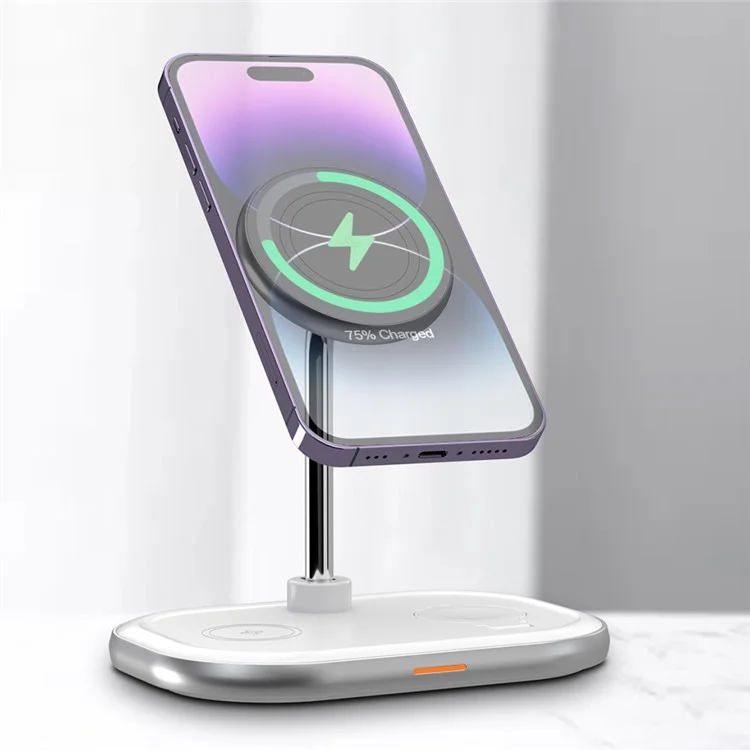 W32 Desktop 3-in-1 Magnetisches Kabelloses Ladegerät für Telefon, Uhr, Headset 15W Schnellladegerät Stand