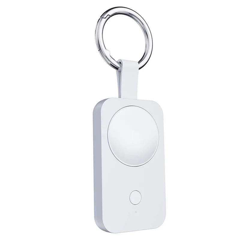 Carregador Portátil Sem Fio V9S para Samsung Galaxy Watch 5 Pro 45mm, Banco de Energia de 1000mAh com Chaveiro - Branco