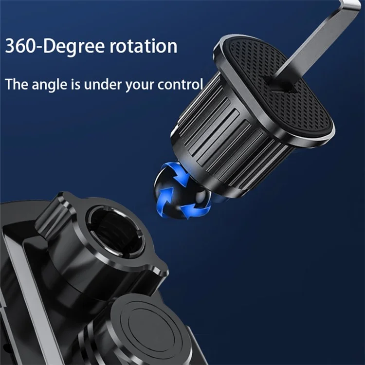 A6 15W Intelligent Magnetic Wireless Charger Phone Mount Automatic Clamping Car Phone Holder with RGB Dazzling Lights - Rosso