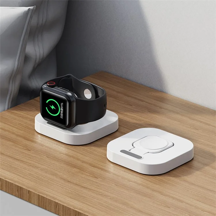 JJT-A56 Per Apple Watch Series 1-8 Caricabatterie Smartwatch Portatile Magnetico Wireless - Bianco