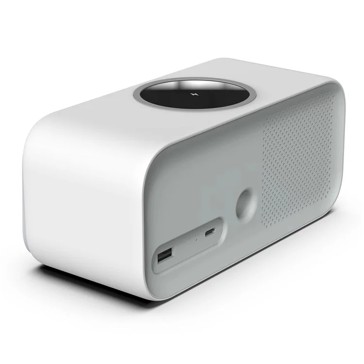W218 Wireless Charger Phone Charger Alarm Clock with Night Light Bluetooth-compatible Speaker FM Radio