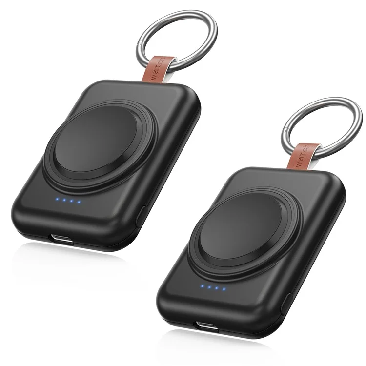 A-03 1800mAh Mini Power Bank per Samsung Galaxy Watch 6 / 5 / 5 Pro / 4 / 3 / Active / Active 2 Caricatore Wireless Portatile - Nero