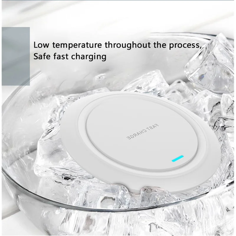 SP-Q18 Mobile Phone Round Wireless Charger Desktop 15W Fast Charging Panel - White