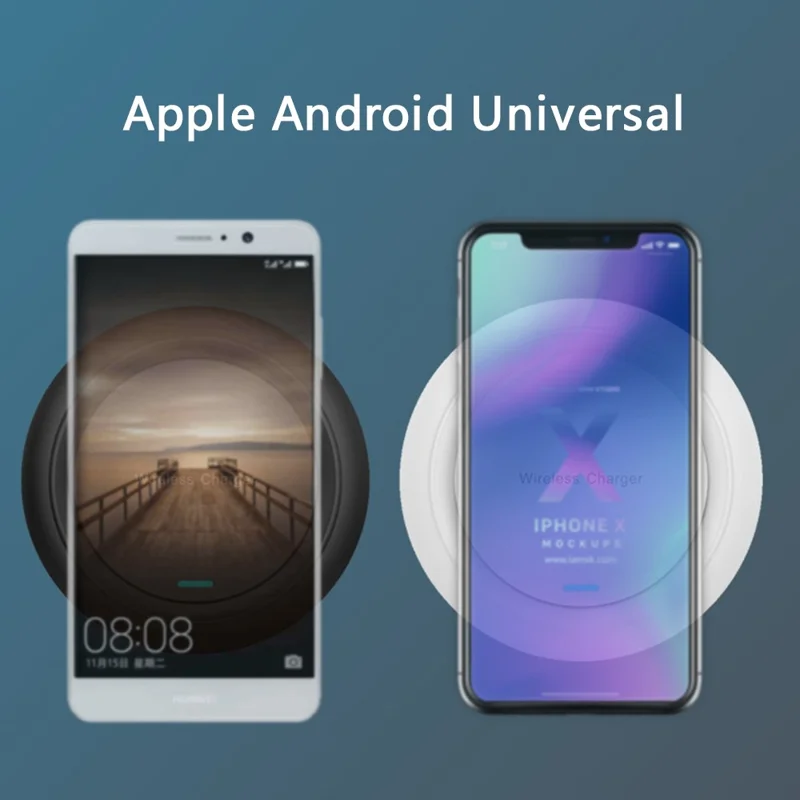 SP-Q18 Mobile Phone Round Wireless Charger Desktop 15W Fast Charging Panel - White