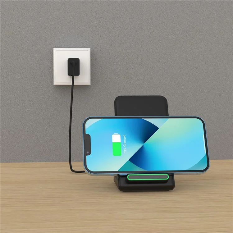 YF-F3 15W Stand di Ricarica Wireless Veloce Per Iphone Samsung Huawei Google Mobile Desktop Senza Cordone Caricatore (CE, FCC) - Nero