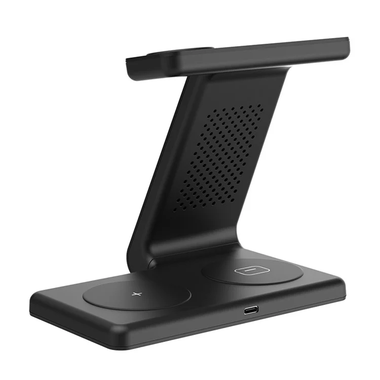 T5 4-in-1 Wireless Charger Compatible with iPhone, Samsung Mobile Phone Watch Cordless Charging Stand - Black