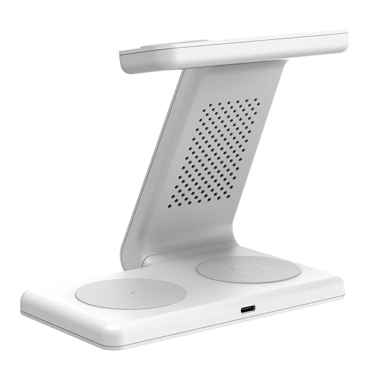 T5 4-in-1 Wireless Charger Compatible with iPhone, Samsung Mobile Phone Watch Cordless Charging Stand - White
