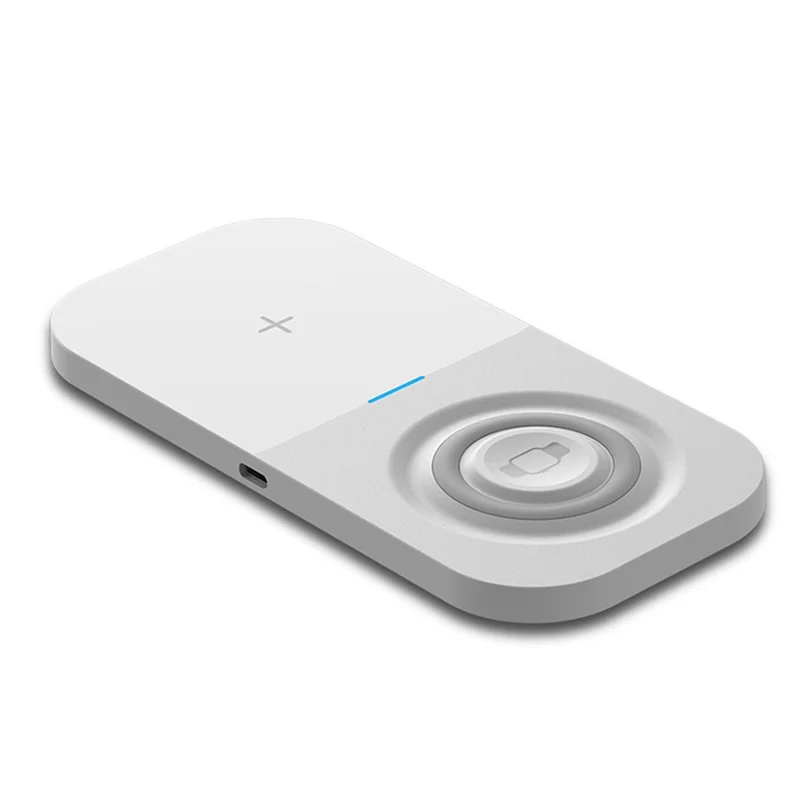 T2A 2-in-1 15W Wireless Charging Station for Apple Watch Series, Mobile Phone Wireless Charger - White