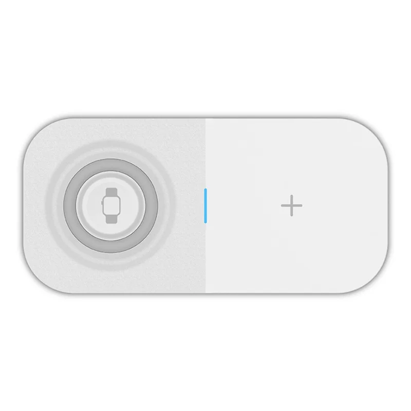 T2A 2-in-1 15W Wireless Charging Station for Apple Watch Series, Mobile Phone Wireless Charger - White
