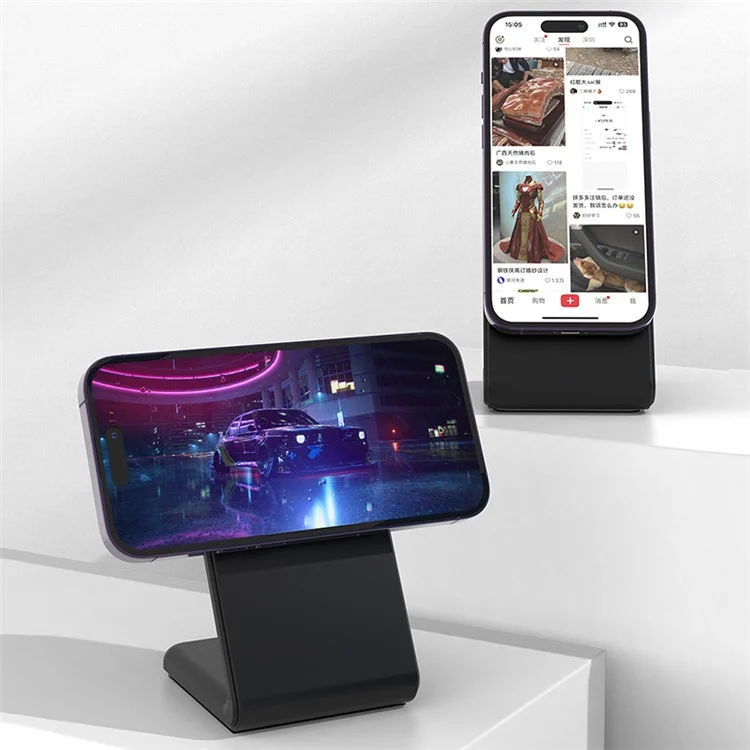 M2 15W Wireless Charging Stand for iPhone 12 / 13 / 14 / 15 Series Magnetic Wireless Charger (CE FCC ROHS UKCA) - White