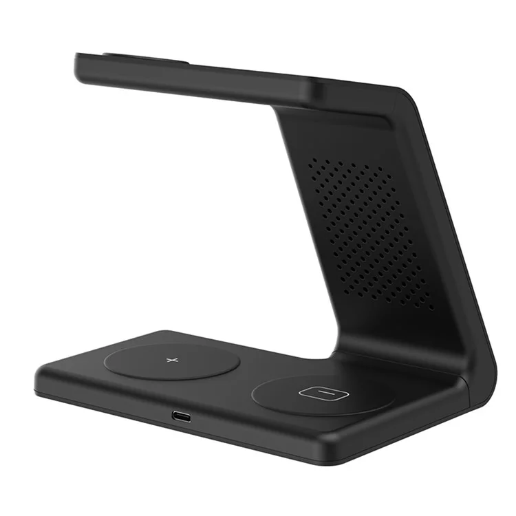 Dock de Escritorio de Cargador Inalámbrico T5 4-in-1 Para Teléfono / Auriculares / Reloj Inteligente (qi / Ceñudo / FCC / ROHS / UKCA / Certificado Pse) - Negro