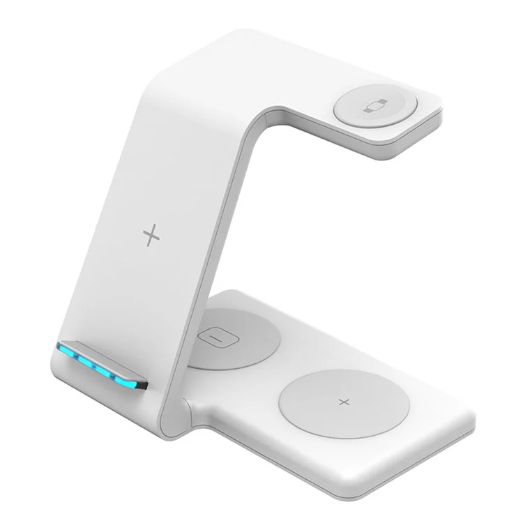 Caricatore da tavolo wireless 4 in 1 per telefono / auricolari / smartwatch (Qi / CE / FCC / ROHS / UKCA / Certificato PSE) - Bianco