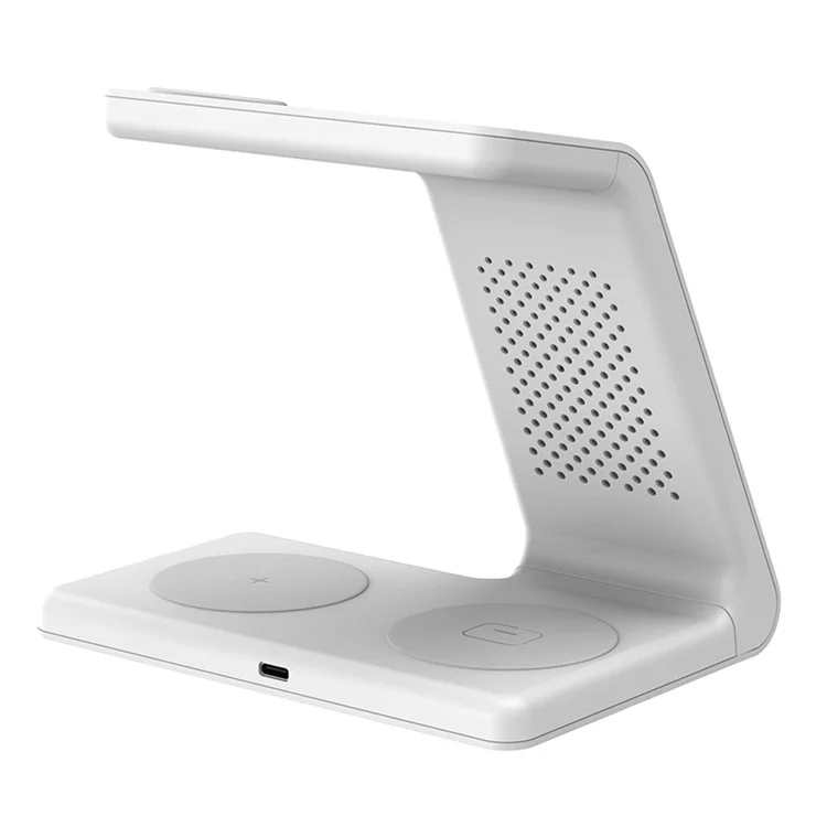 Caricatore da tavolo wireless 4 in 1 per telefono / auricolari / smartwatch (Qi / CE / FCC / ROHS / UKCA / Certificato PSE) - Bianco