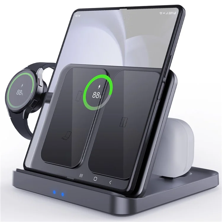 F16A For Samsung Watch Foldable Phone Wireless Charger Earphone Direct Charging Stand