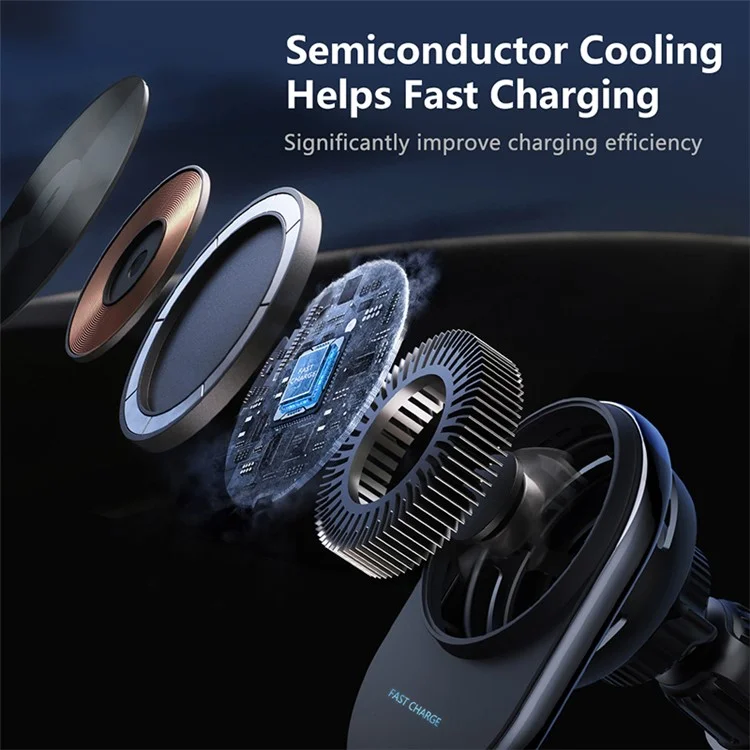 S18 Car Air Outlet Hook Semiconductor Cooling Magnetic Wireless Charger