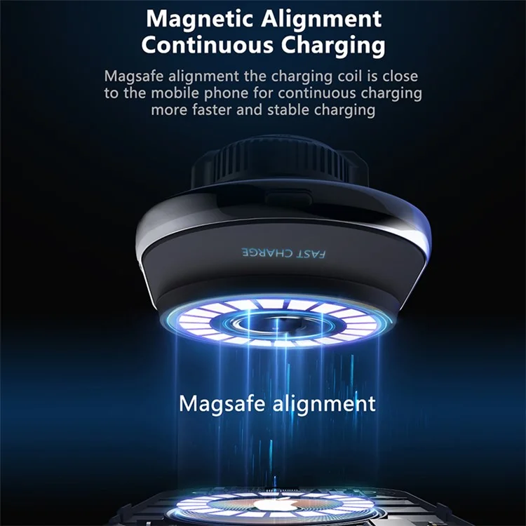 S18 Car Air Outlet Hook Semiconductor Cooling Magnetic Wireless Charger