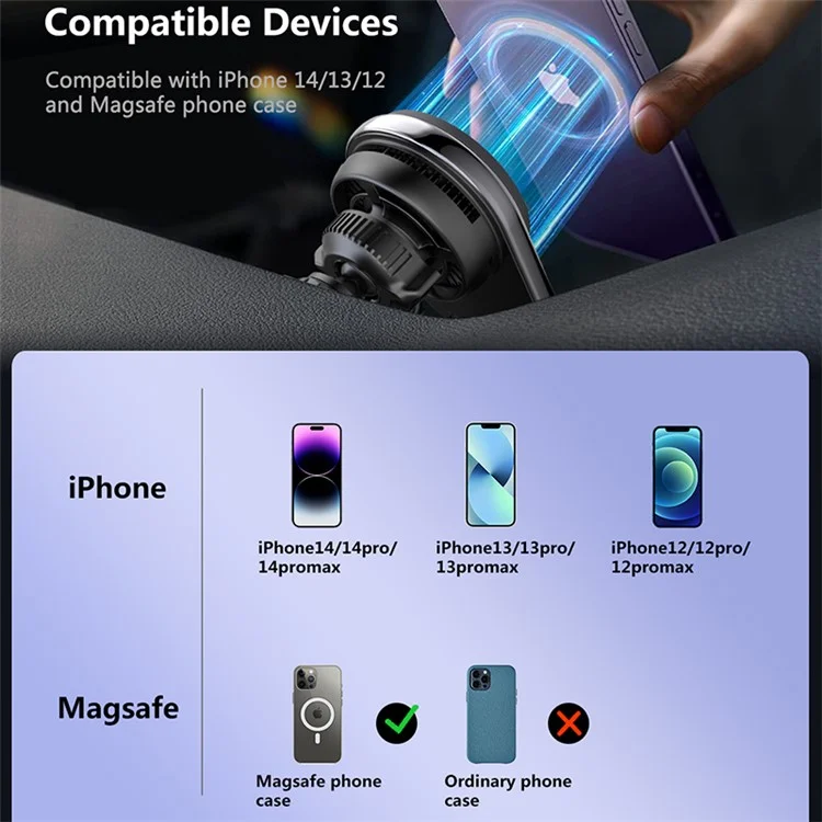 S18 Car Air Outlet Hook Semiconductor Cooling Magnetic Wireless Charger