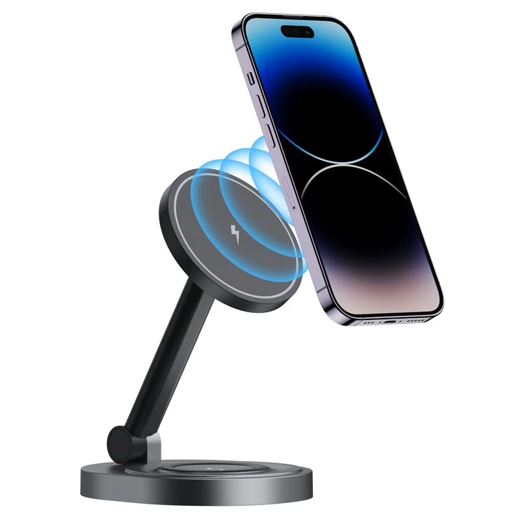 W14 3-in-1 magnetisches kabelloses Ladegerät für iPhone 12-15 Serie, iWatch, AirPods Ladestation