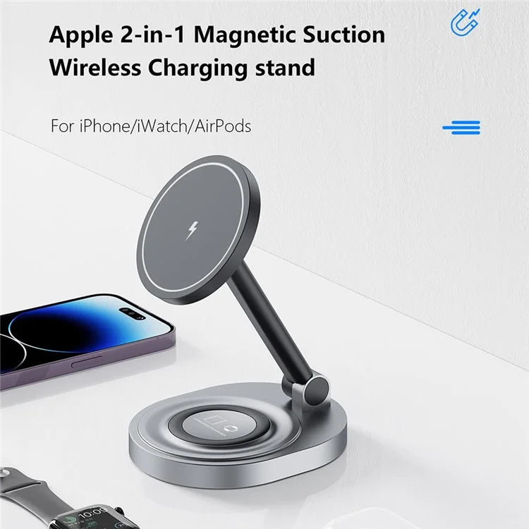 W14 3-in-1 magnetisches kabelloses Ladegerät für iPhone 12-15 Serie, iWatch, AirPods Ladestation