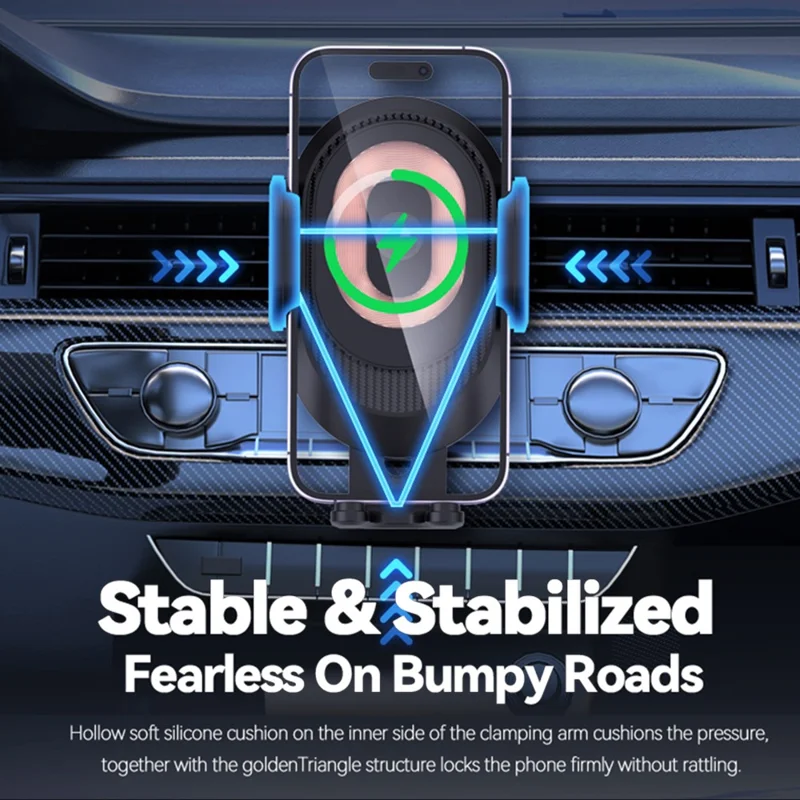 X16 Punk Style Car Wireless Charger 3-Axis Touch-Sensitive Mobile Phone Holder (No Capacitor)