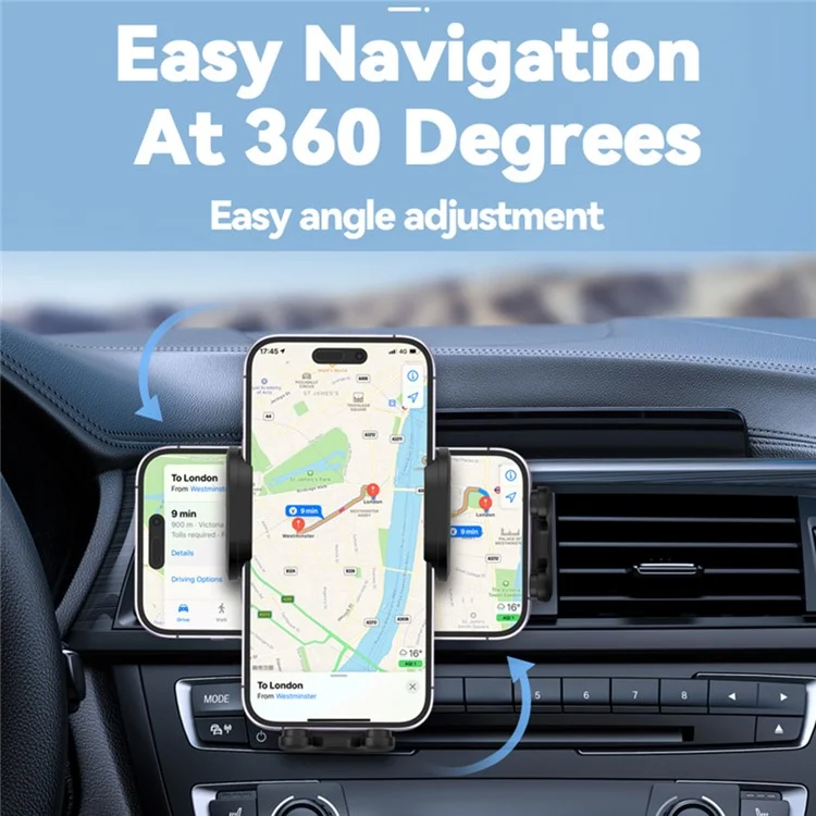 X16 Punk Style Car Wireless Charger 3-Axis Touch-Sensitive Mobile Phone Holder (No Capacitor)