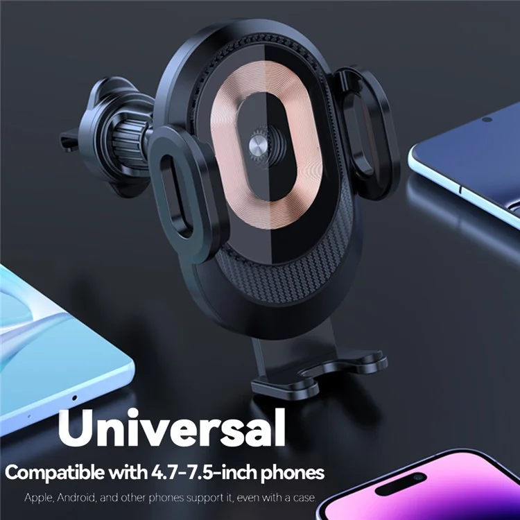 X16 Punk Style Car Wireless Charger 3-Axis Touch-Sensitive Mobile Phone Holder (No Capacitor)