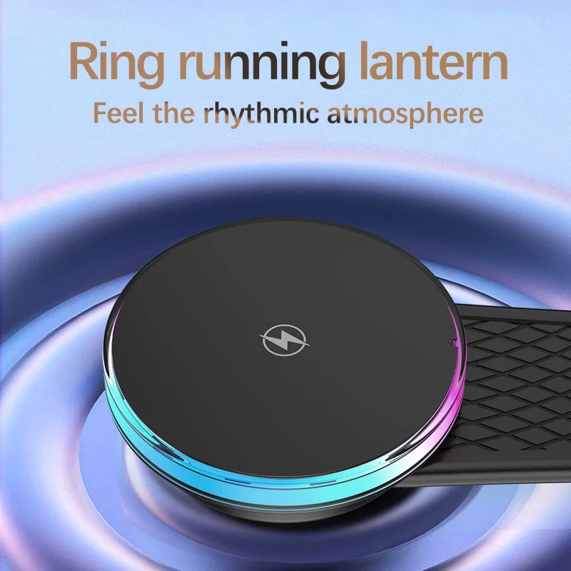 HS-X12 For iPhone 12-15 Series Bendable Car Dashboard Magnetic Phone Wireless Charger with RGB Light