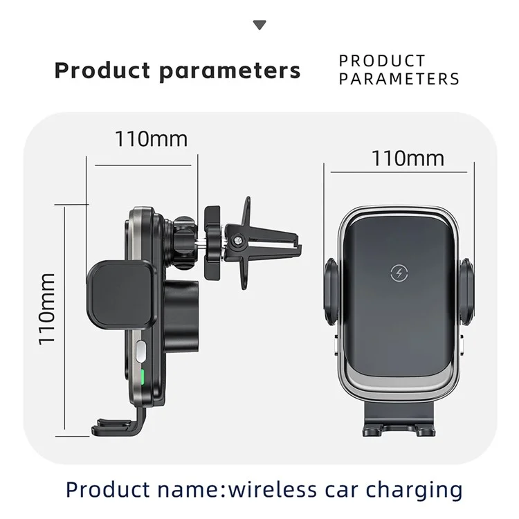 CW35 15W Car Vent Wireless Charger with Automatic Touch Sensing Phone Holder (Versione Standard)