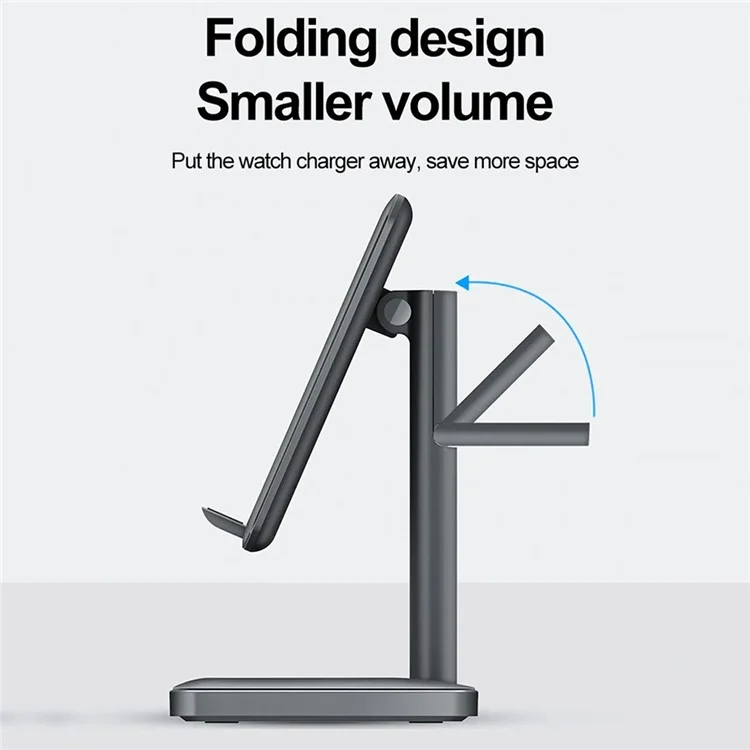 OJD-98A 3-in-1 15W Adjustable Desktop Wireless Charger Phone Watch Earphone Charging Stand