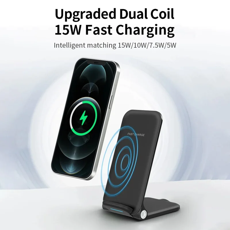 OJD-75 15W Phone Wireless Charging Stand Foldable Wireless Charger - White