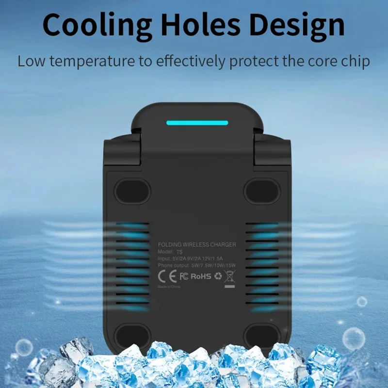 OJD-75 15W Phone Wireless Charging Stand Foldable Wireless Charger - White