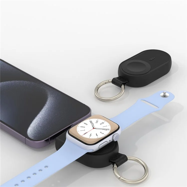 U20 Portable 1200mAh Power Bank For Apple Watch 1-9 Series Magnetic Wireless Charger - Preto