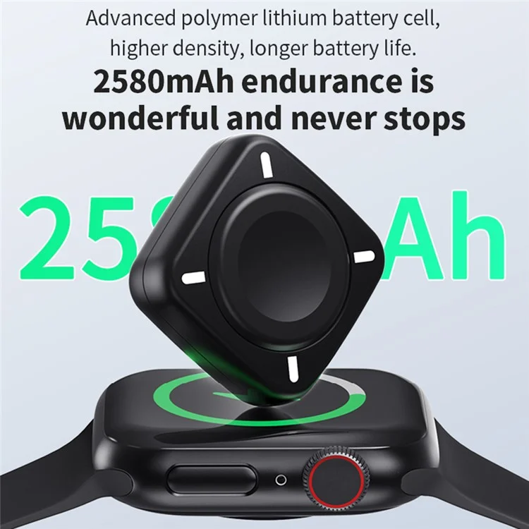 W03 Wireless Charger 2580mAh Wireless Charging Station Type-C Power Bank Compatible with Apple iWatch Phone Earphone - White