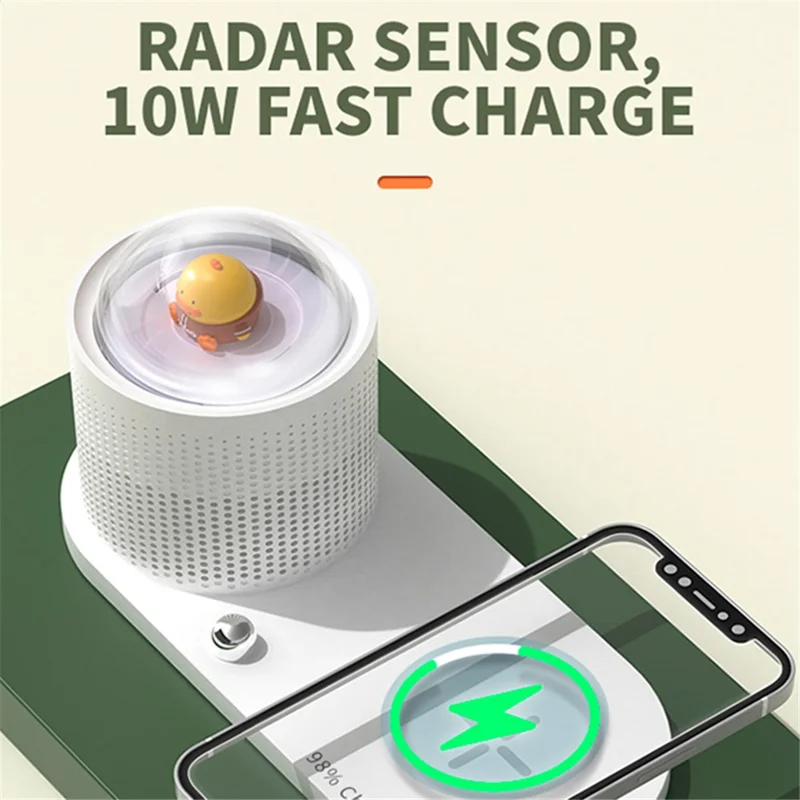 ICARER FAMILY Touch Sensor Cartoon Night Light Wireless Charger Pad for Mobile Phone - Pink