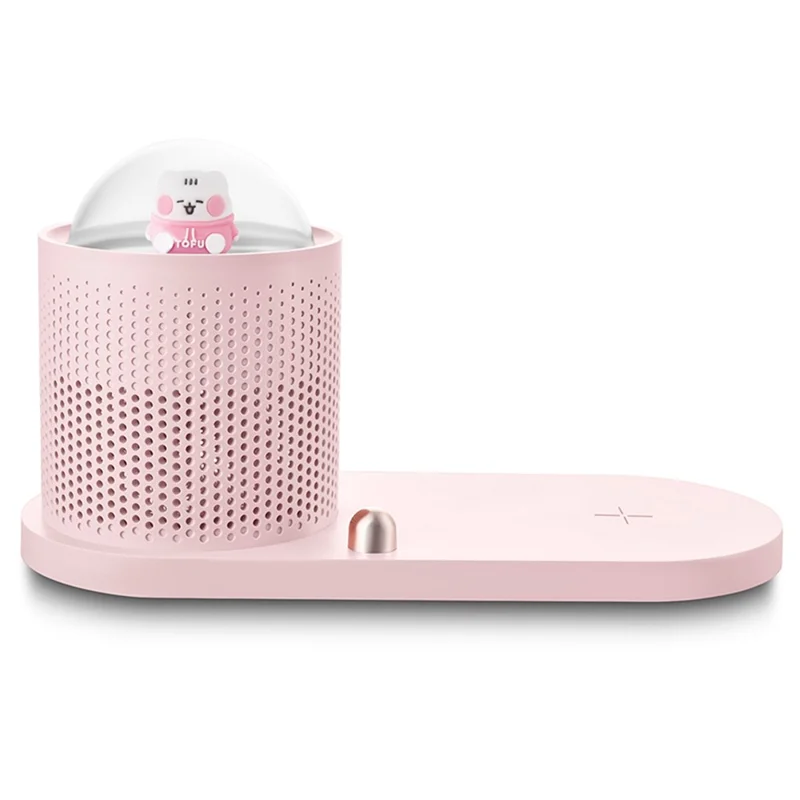 ICARER FAMILY Touch Sensor Cartoon Night Light Wireless Charger Pad for Mobile Phone - Pink