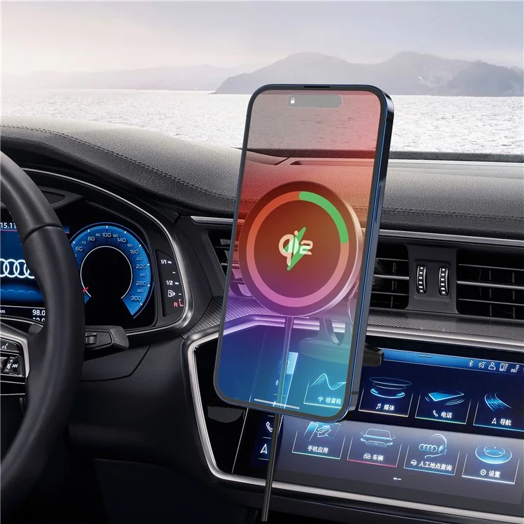 IC-30CQ Chargeur sans fil magnétique 15W QI2 Chargeur rapide Support de voiture