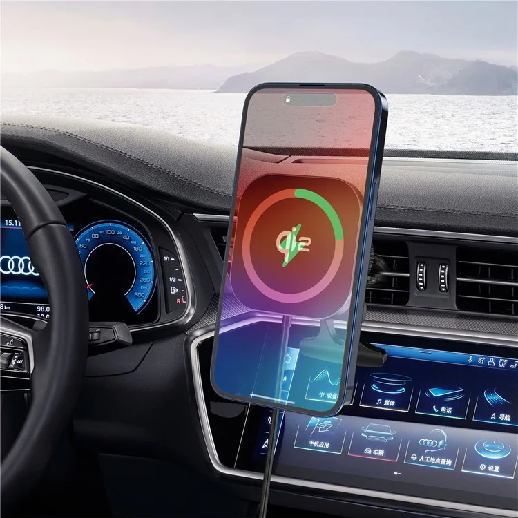 Magnetic Wireless Car Charger Qi2 15W Fast Charging Car Air Vent Clip Phone Mount
