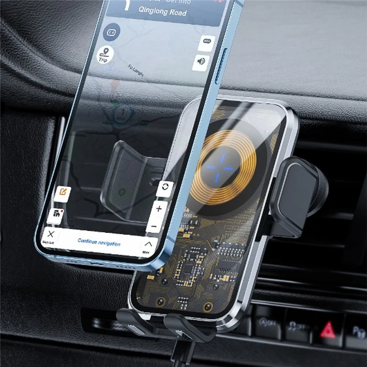 X11 Car Air Vent Hook Wireless Charger Intelligent Induction 15W Fast Charger - Tarnish