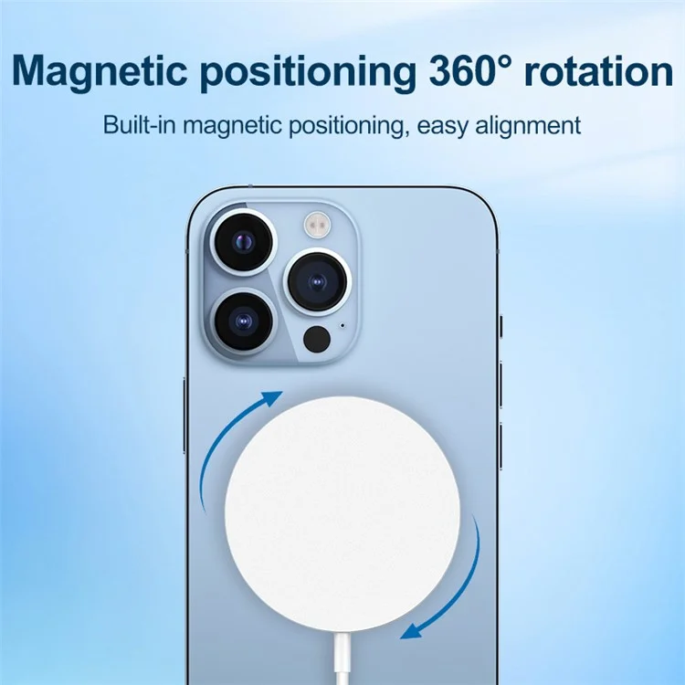 Chargeur sans fil magnétique en alliage d'aluminium ultra fin de 15 W OJD-Q203, certifié QI2MPP - Argent