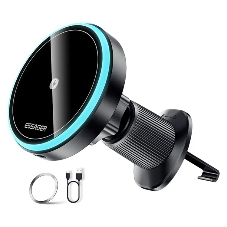 ESSAGER Magnetic Wireless Charger Car Mount Cell Phone Bracket Holder Charger - Air Outlet Type