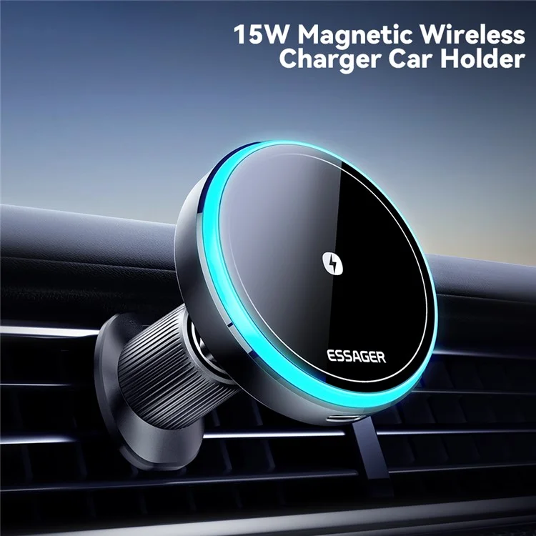 ESSAGER Magnetic Wireless Charger Car Mount Cell Phone Bracket Holder Charger - Air Outlet Type
