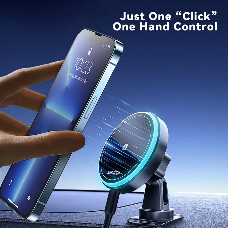 ESSAGER Magnetic Wireless Charger Car Mount Cell Phone Bracket Holder Charger - Air Outlet Type