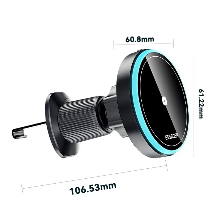 ESSAGER Magnetic Wireless Charger Car Mount Cell Phone Bracket Holder Charger - Air Outlet Type