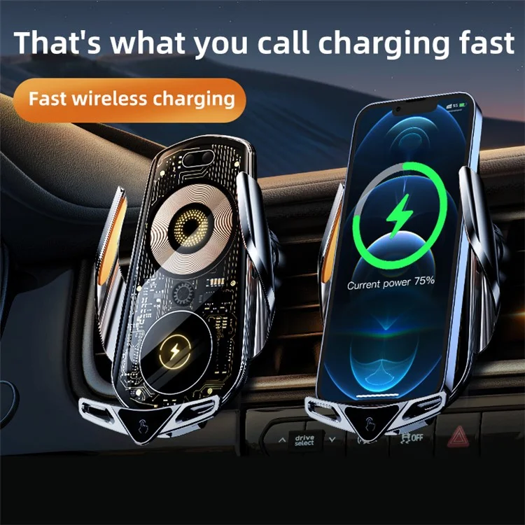 Suporte de Telefone com Carregador Sem Fio para Carro C19 - Antimancha