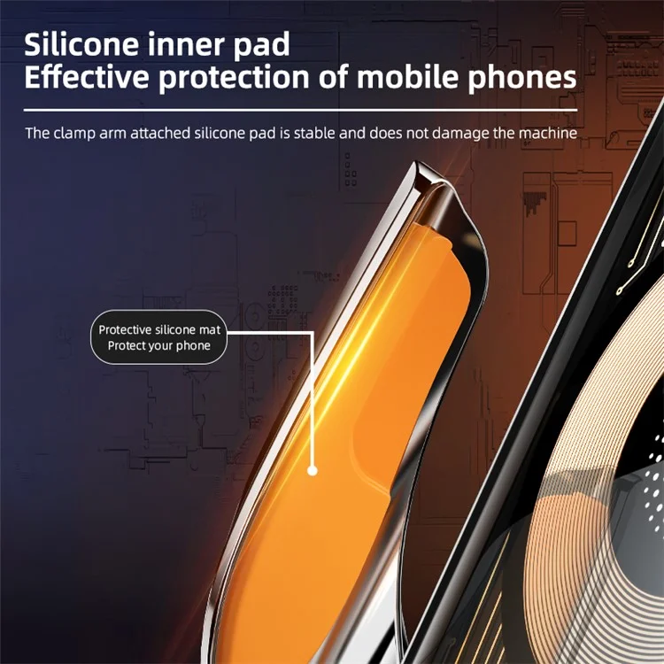 C18 15W Car Wireless Charger Transparent Air Vent Phone Holder Charging Bracket - Tarnish
