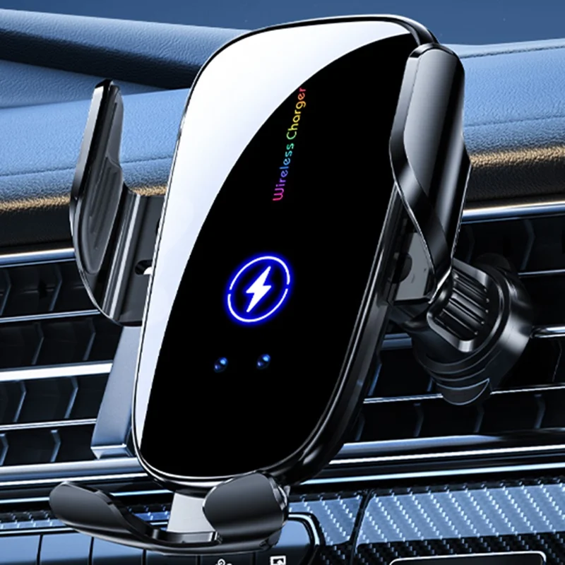 C5 Car Air Vent Phone Mount Wireless Phone Charger Cell Phone Bracket - Black