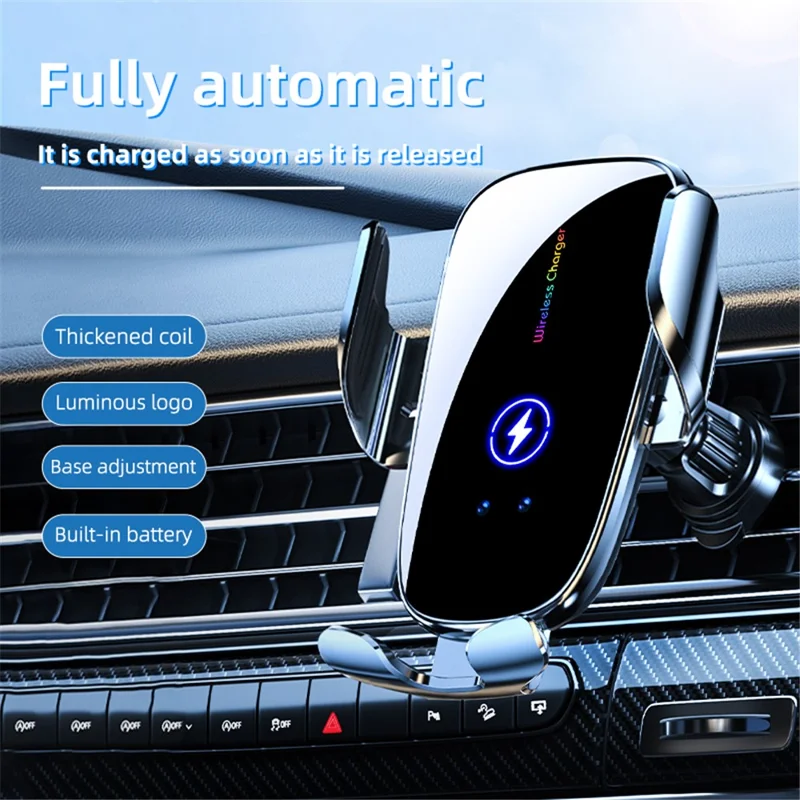 C5 Car Air Vent Phone Mount Wireless Phone Charger Cell Phone Bracket - Grey