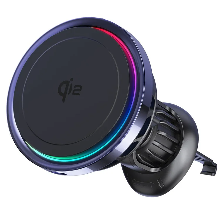 S23R Qi2 Semiconduttore Raffreddamento Vent Aria Auto 15W Telefono Caricatore Wireless Magnetico con Luce RGB 