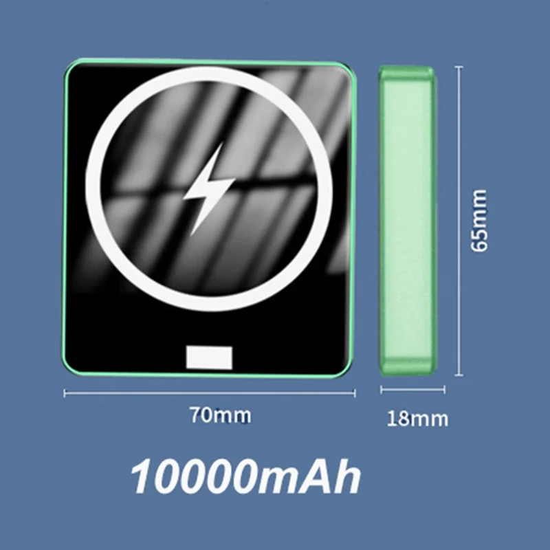 E30 10000mAh Magnetic Wireless Power Bank Mini External Battery Pack for iPhone 12 / 13 Series Support 20W PD Fast Charging - Blue